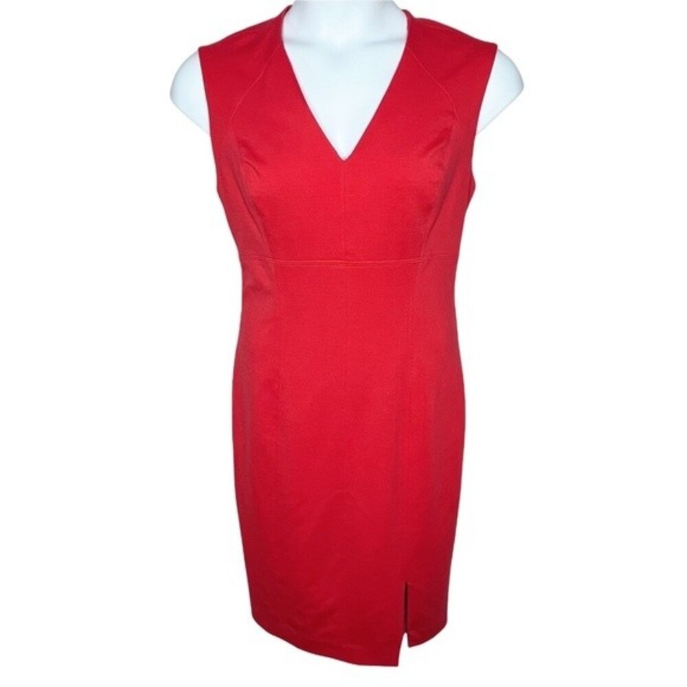 T Tahari Red Sleeveless Dress